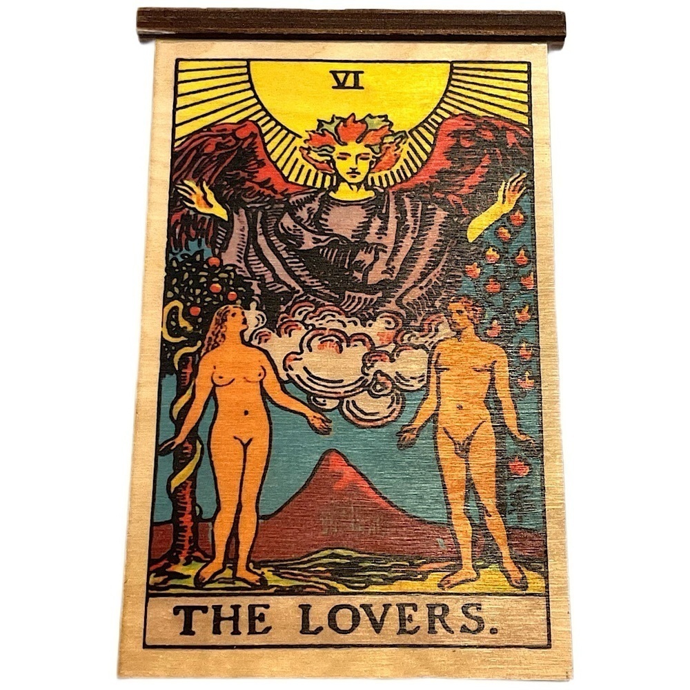 The Lovers Tarot Wall Hanging wooden Multicolor